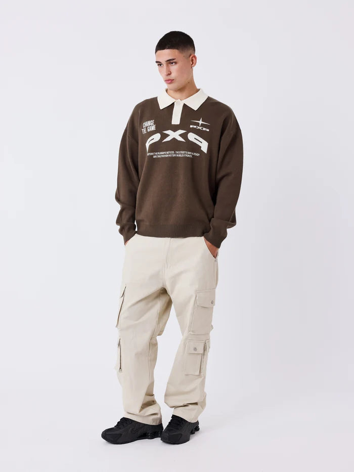 Polo in maglia Matchday brown  PXP