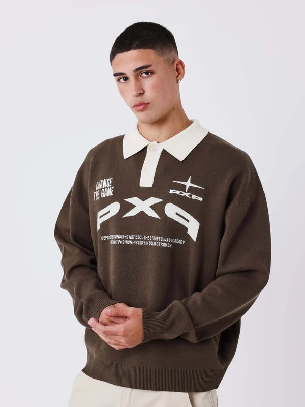 Polo in maglia Matchday brown  PXP