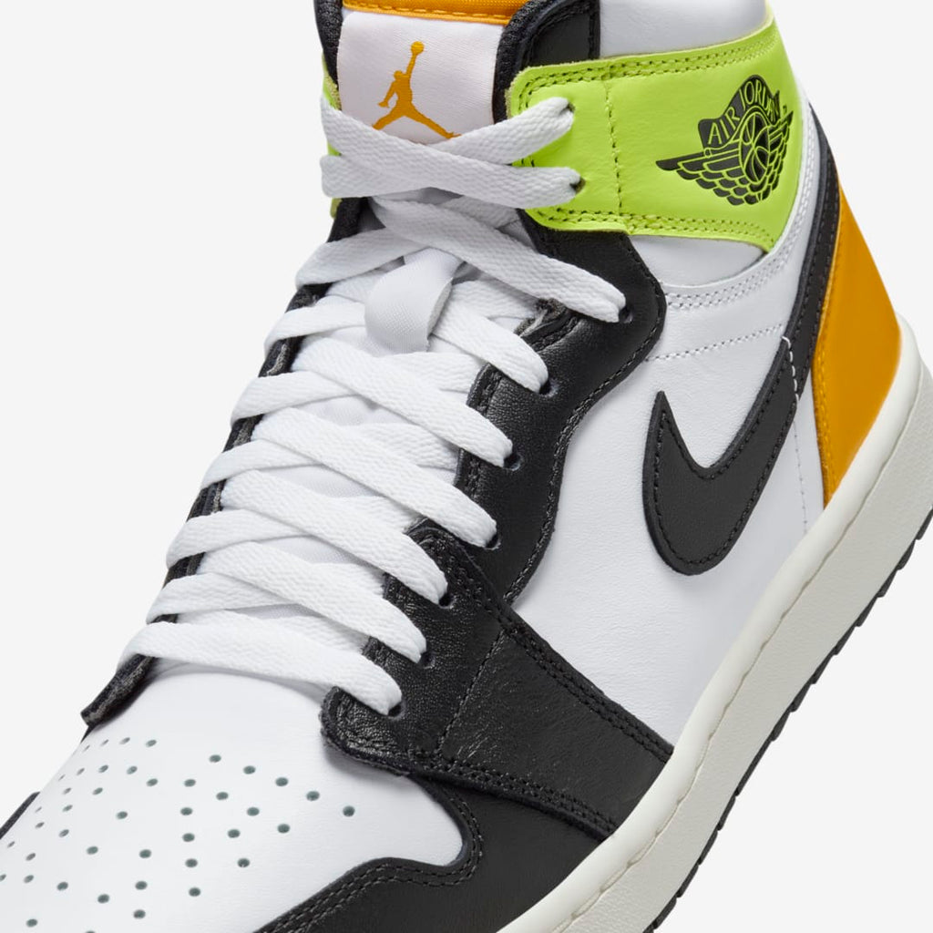 Jordan 1 Retro High White Black Volt University Gold