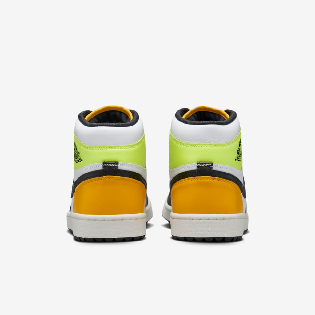 Jordan 1 Retro High White Black Volt University Gold