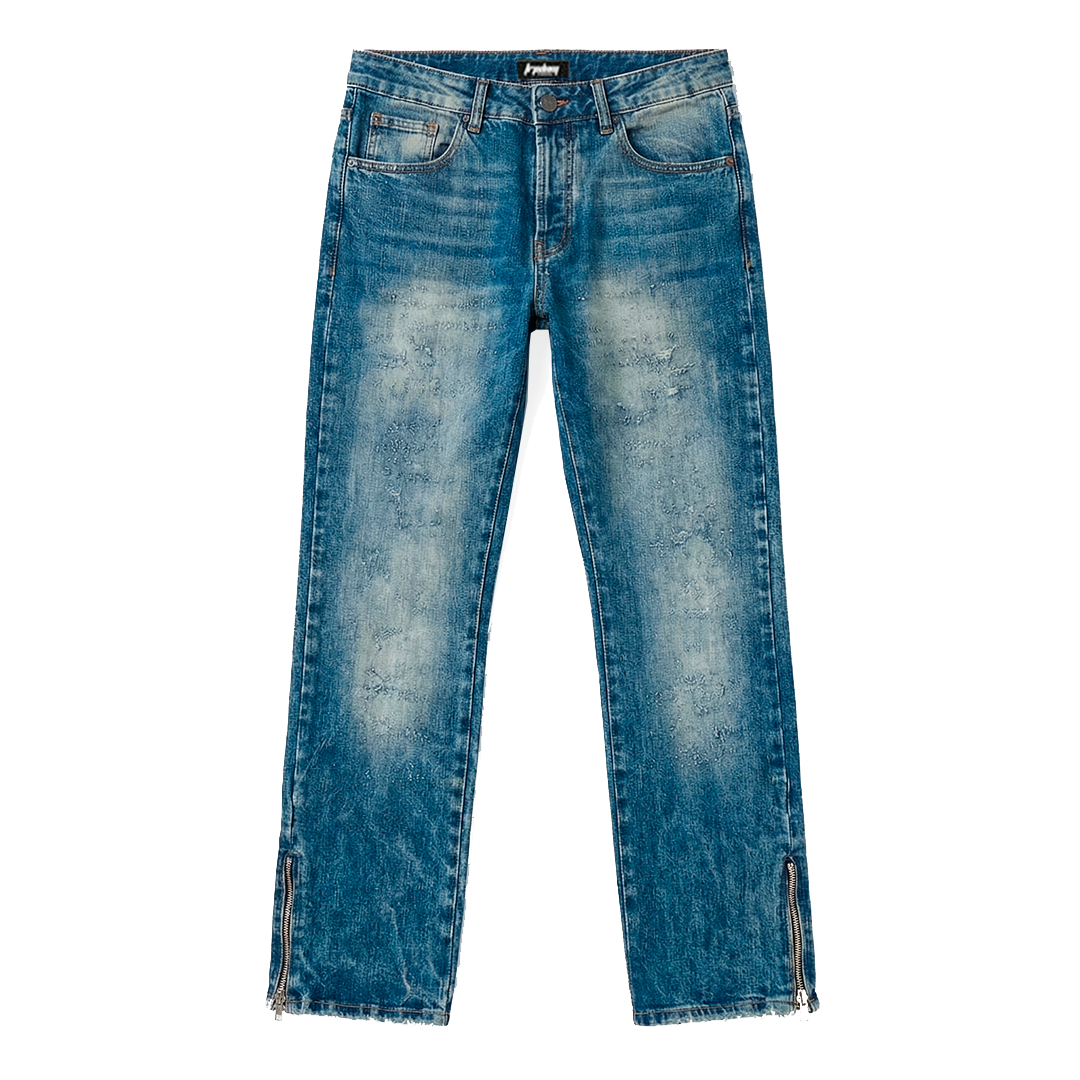 Blue Wash Zip Flare