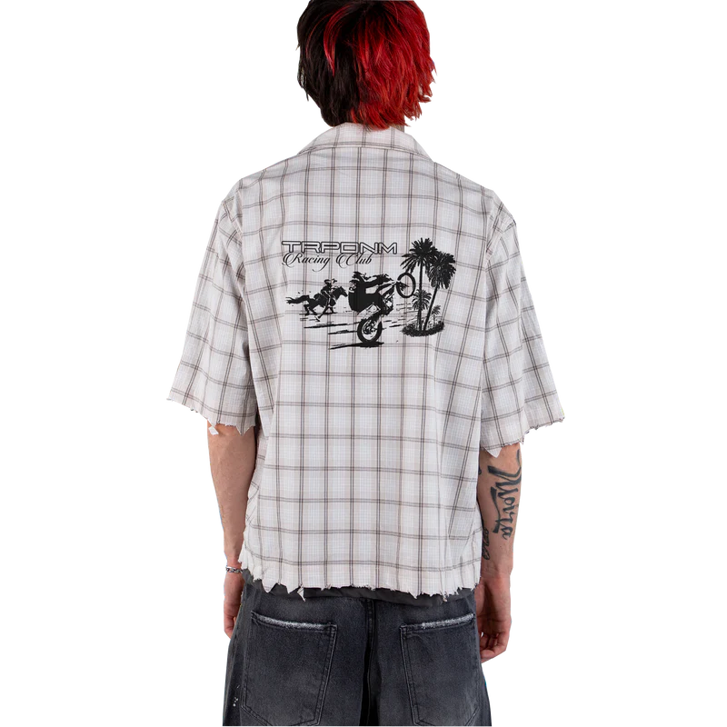 "Racing Club" Boxy Ripped Shirt
