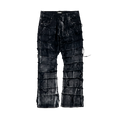 BLACK WASH RIPPED FLARE JEANS